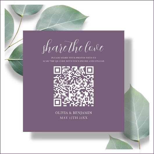 Paars | Deel de Love QR-code Informatiekaartje