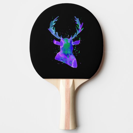 Paars Deer Silhouette Tafeltennisbatje (Voorkant)
