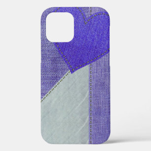 Paars Denim Heart Case-Mate iPhone Case
