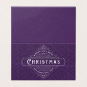 Paars  design 25-pak kerstkaarten kaart (Buitenkant ongevouwen)