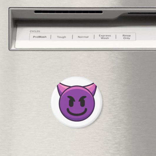 Paars Devil Emoji Magnet (Insitu (Vaatwasser))