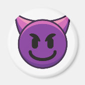 Paars Devil Emoji Magnet (Voorkant)
