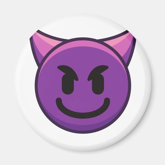 Paars Devil Emoji Magnet (Voorkant)