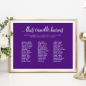 Paars Deze Kaars Brandt Klas Reünie Herdenking Poster