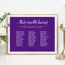 Paars Deze kandelen brandt klasse Reunion Memorial Poster