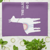 Paars Deze Llama wil geen drama Theedoek (Gevouwen)