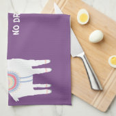 Paars Deze Llama wil geen drama Theedoek (Quarter Fold)