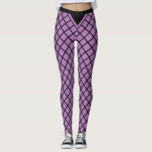 Paars Diamant Patroon Leggings (Voorkant)
