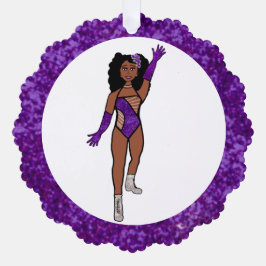 Paars & Diamanten Danser Ornament Kaart A