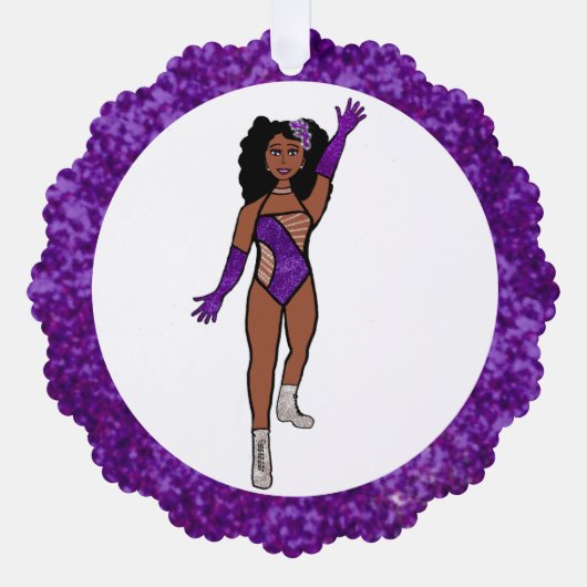 Paars & Diamanten Danser Ornament Kaart A (Voorkant)