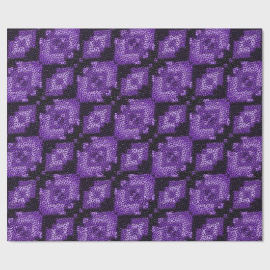 Paars diamanten mozaïektegels, omslagpapier cadeaupapier (Vlak)