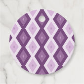 Paars diamantpatroon bedankjes labels (Voorkant)