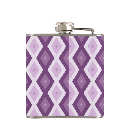 Paars diamantpatroon heupfles (Achterkant)