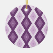 Paars diamantpatroon keramisch ornament (Voorkant)