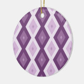 Paars diamantpatroon keramisch ornament (Links)