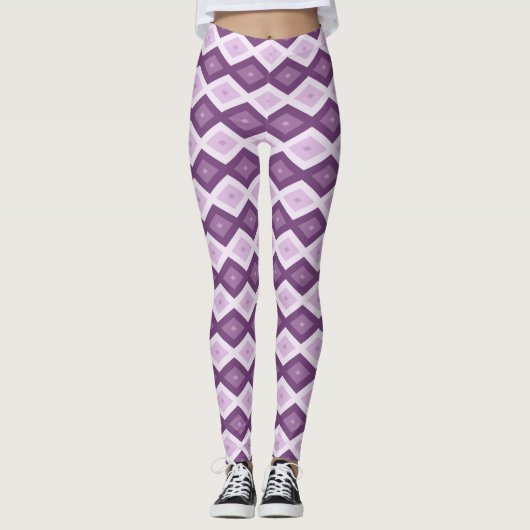 Paars diamantpatroon leggings (Voorkant)