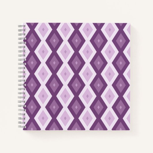 Paars diamantpatroon notitieboek (Voorkant)