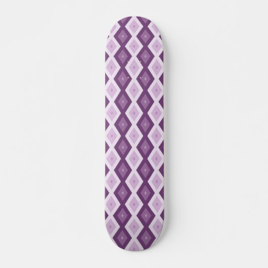 Paars diamantpatroon persoonlijk skateboard (Voorkant)