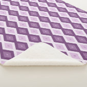 Paars diamantpatroon sherpa deken (3/4)