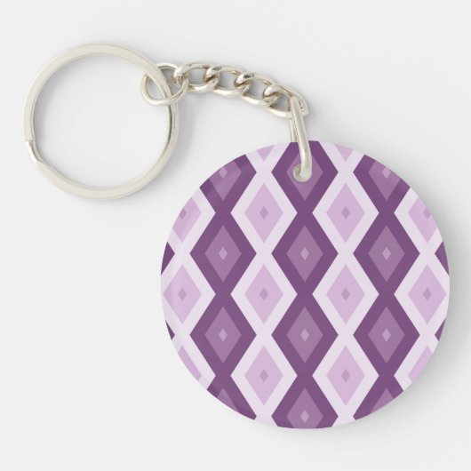 Paars diamantpatroon sleutelhanger (Voorkant)