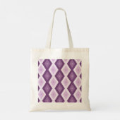 Paars diamantpatroon tote bag (Achterkant)
