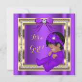 Paars Diamond 2 van het Afrikaanse Baby shower Kaart (Voorkant)