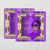 Paars Diamond, Baby shower-Afrikaans Kaart (Voorkant / Achterkant)