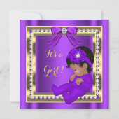 Paars Diamond, Baby shower-Afrikaans Kaart (Voorkant)