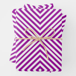 Paars Diamond Chevron Inpakpapier Vel