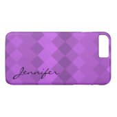 Paars Diamond Geometric Patroon Case-Mate iPhone Case (Achterkant (Horizontaal))