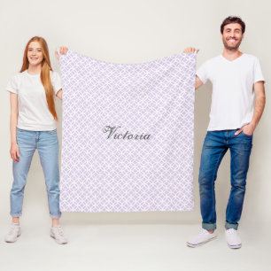 Paars Diamond Pattern Personalized Fleece Blanket Deken
