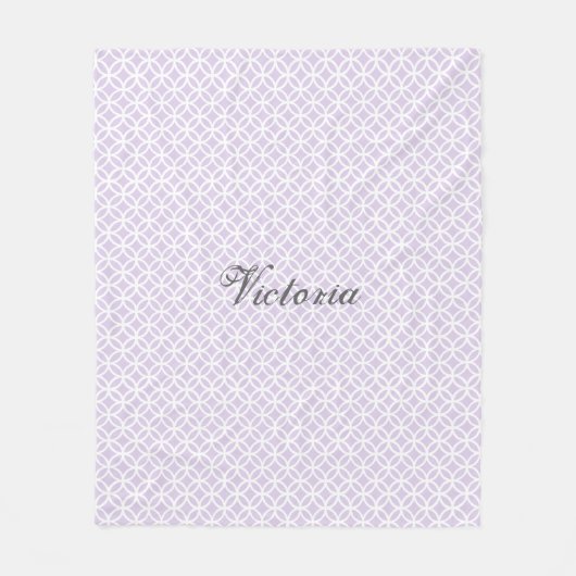 Paars Diamond Pattern Personalized Fleece Blanket Deken (Voorkant)