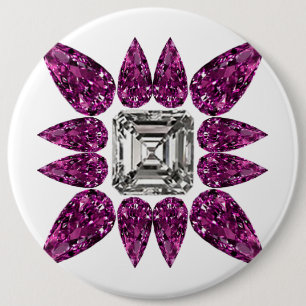 Paars Diamond Ronde Button 6,0 Cm