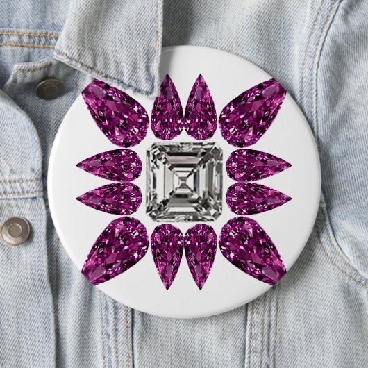 Paars Diamond Ronde Button 6,0 Cm (In situ)