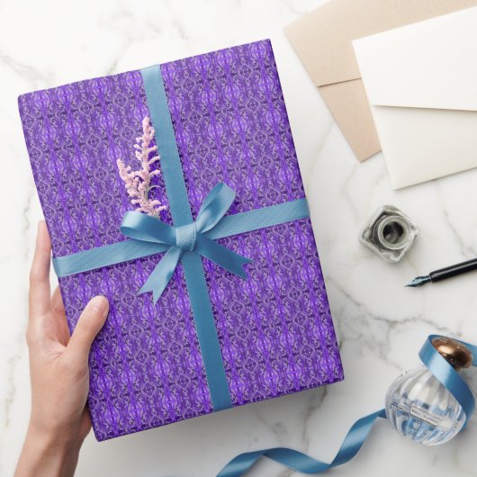 Paars Diamond-y Abstract Pattern Cadeaupapier (Geschenken)
