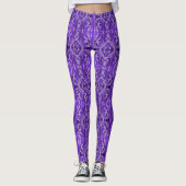Paars Diamond-y Abstract Pattern Leggings (Voorkant)