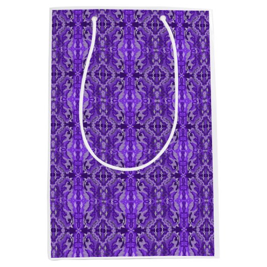 Paars Diamond-y Abstract Pattern Medium Cadeauzakje (Voorkant)