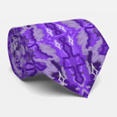 Paars Diamond-y Abstract Pattern Stropdas (Opgerold)