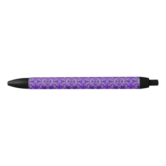 Paars Diamond-y Abstract Pattern Zwarte Inkt Pen (Voorkant)