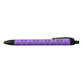 Paars Diamond-y Abstract Pattern Zwarte Inkt Pen (Bovenkant)