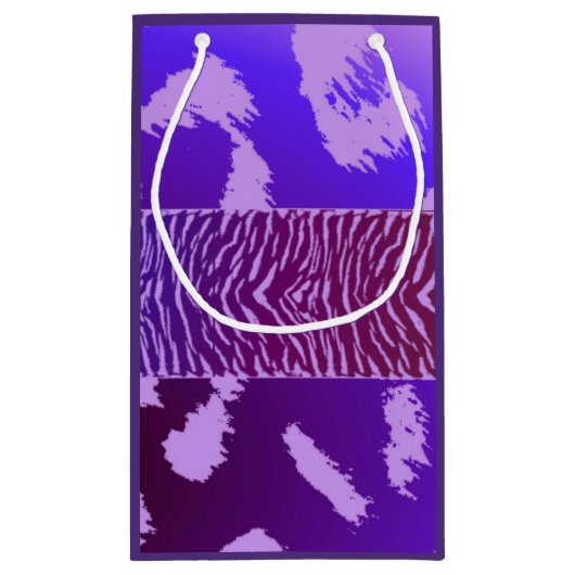 Paars dierenpatroon klein cadeauzakje (Achterkant)