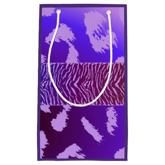 Paars dierenpatroon klein cadeauzakje (Voorkant)