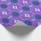 Paars dimensionaal koffieontwerp cadeaupapier (Hoek)