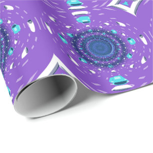 Paars Dimensionaal Koffieontwerp Cadeaupapier
