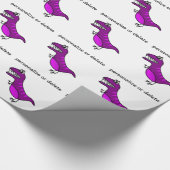 Paars dinosaurusvormig verpakkingspapier personali cadeaupapier (Hoek)