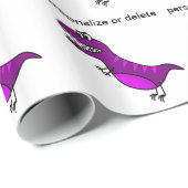 Paars dinosaurusvormig verpakkingspapier personali cadeaupapier (Rol Hoek)