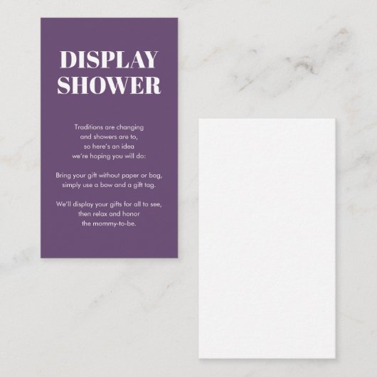 Paars | Display Douche Kaart (Voorkant / Achterkant)