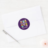 Paars Dit boek is van potlood kids ex libris Ronde Sticker (Envelop)