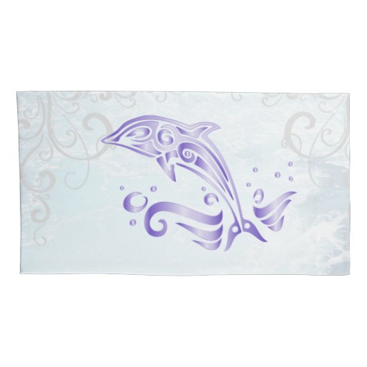 Paars dolfijn persoonlijk Hoesje Kussensloop (Achterkant-Rechts)