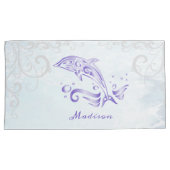 Paars dolfijn persoonlijk Hoesje Kussensloop (Voorkant-Rechts)